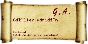 Göller Adrián névjegykártya