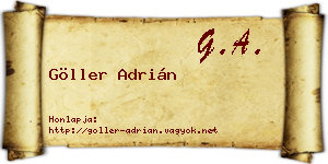 Göller Adrián névjegykártya